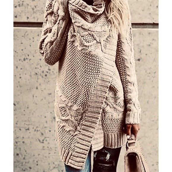 Cable Wrap Draped Cardigan Sweater - Picture 4 of 10